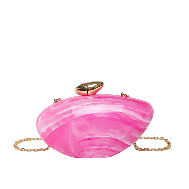 Oval Shell Goose Egg Acrylic Fashion Evening Bag Chain Shoulder Women's