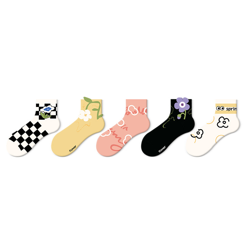 Women's Cute Thin Mid Length Socks