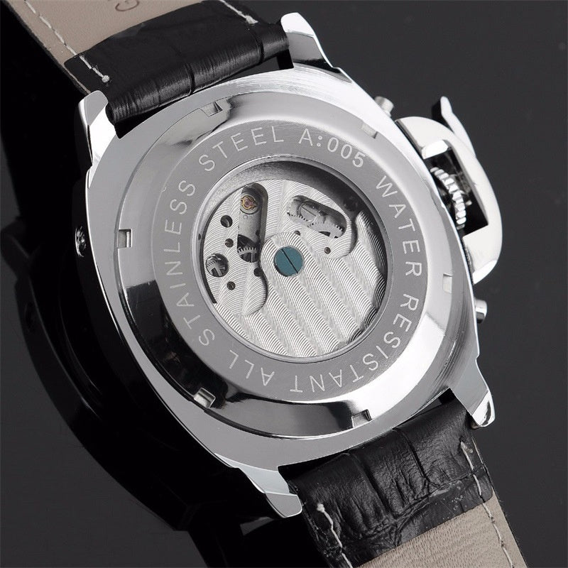 Double-sided Skeleton Luminous Men's Watch Automatic Belt Mechanical