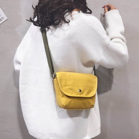 Retro Student Girl Canvas Crossbody Bag