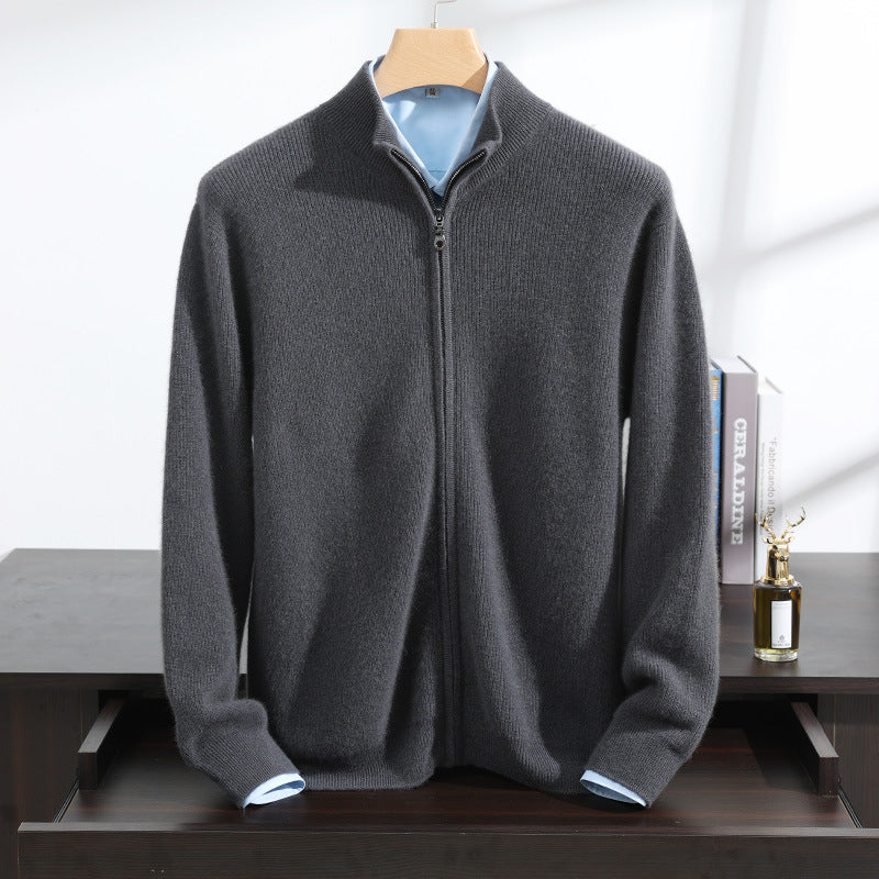 Rundhalset Sweater til Mænd med Lynlås