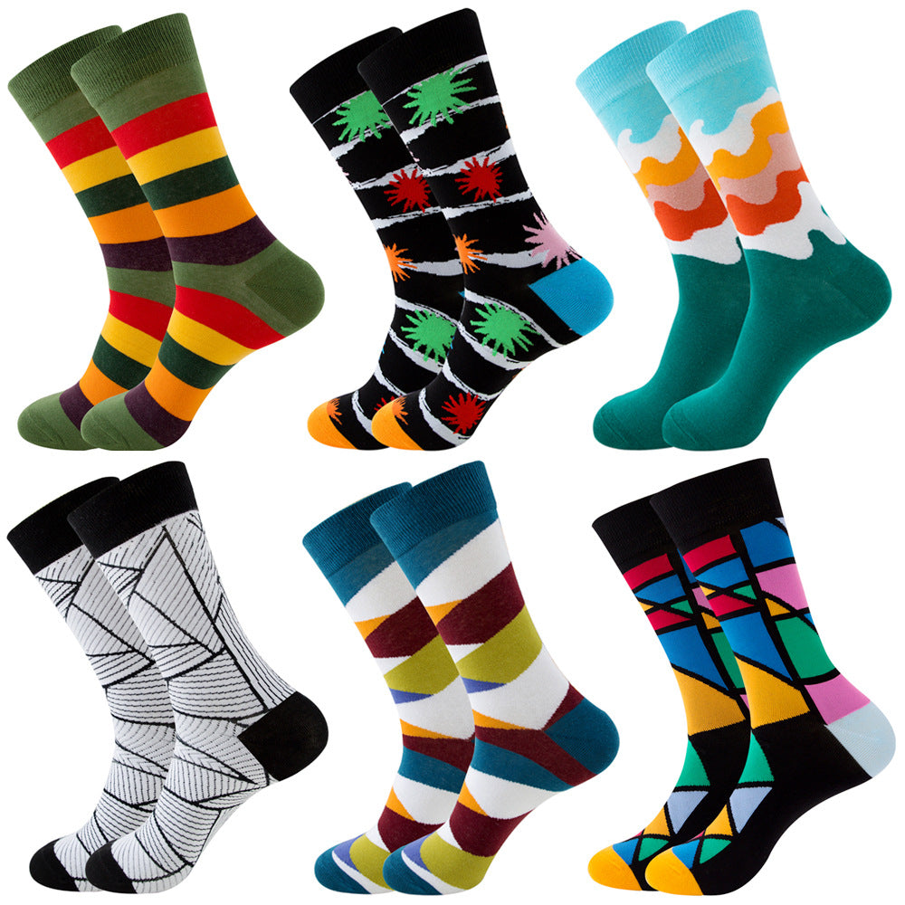 Fashion Square Mid-calf Wave Socks