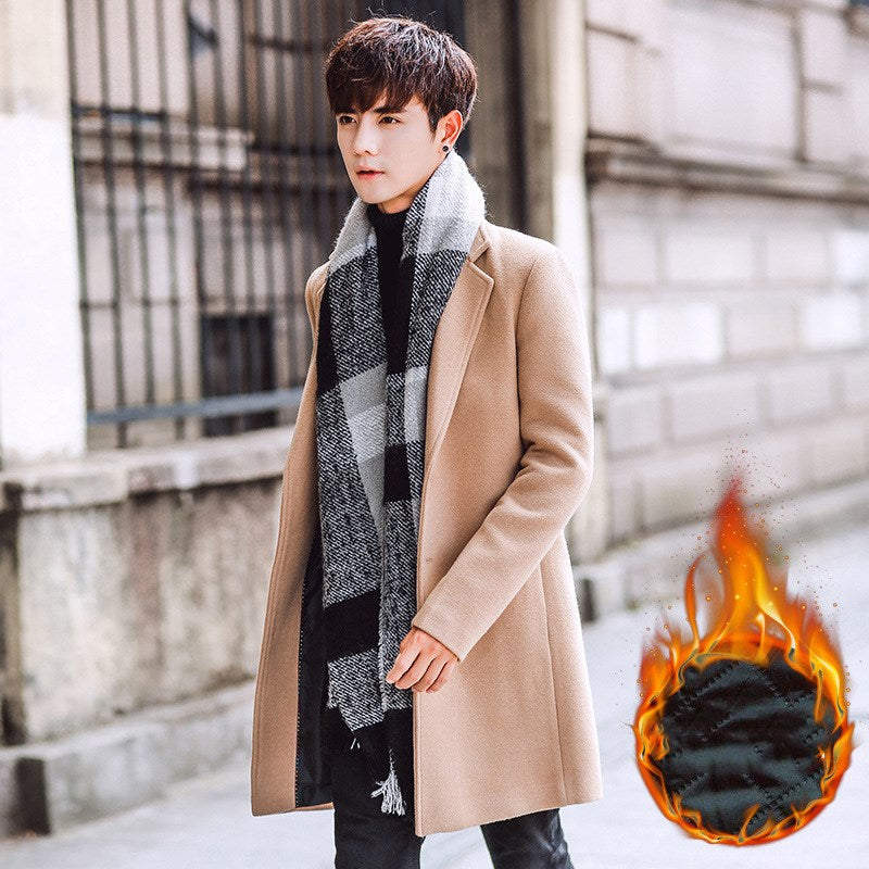 Men's wool coat Korean version slim