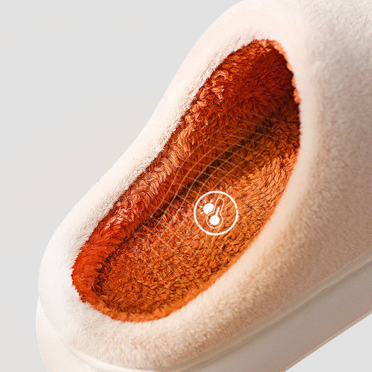 Couples Home Warm Plush Step-on Slippers