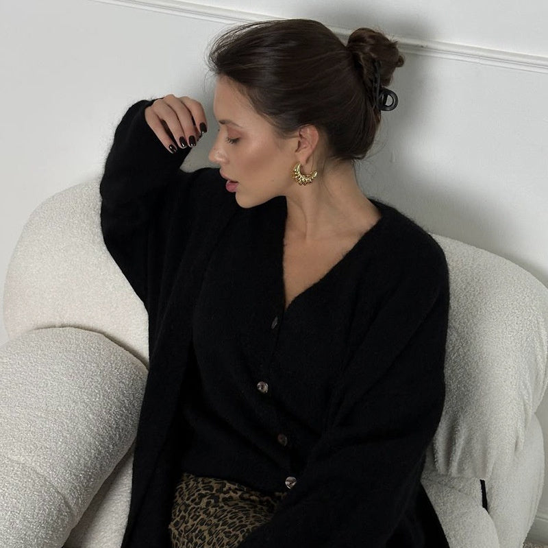 European And American Style Vest Long Sweater Cardigan Women's Suit