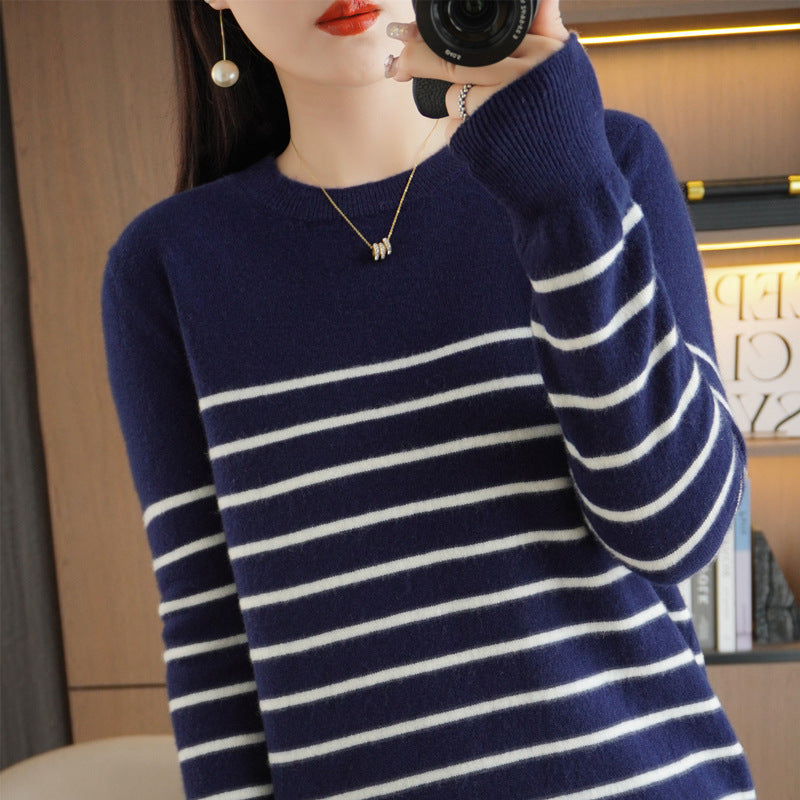 Round Neck Long Sleeve Thin Sweater