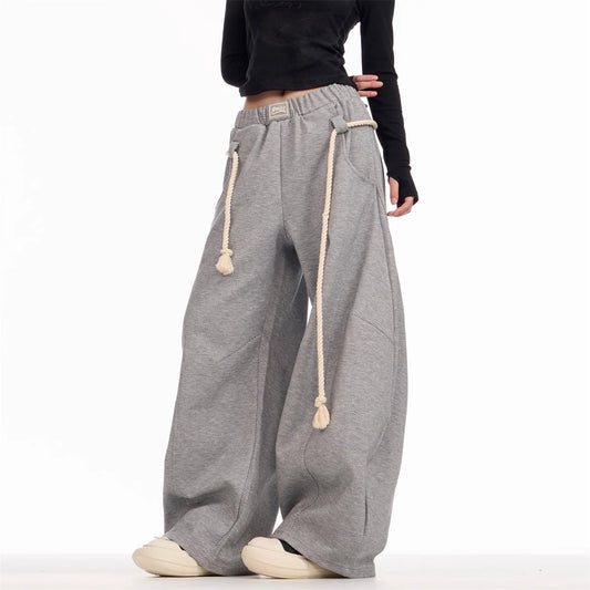 Retro Sports Pants Female Loose Wide Leg Leisure Sweatpants
