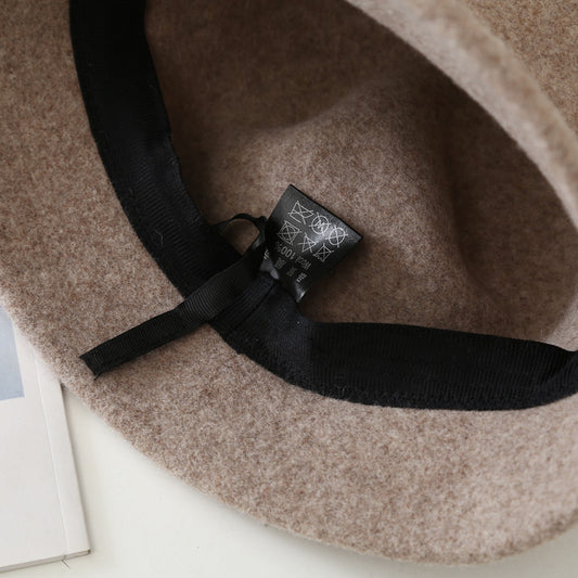 Wool Fisherman Hat Flat Top Foreign Style Multicolor