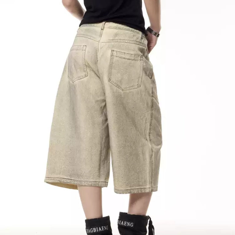 Retro Dirty Dyed Inside-out Wear Jeans Loose Washed-out