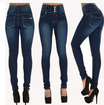 High waist fashion stretch denim pants