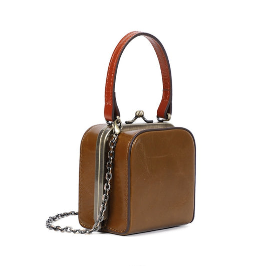 Box One Shoulder Cross-body Women's Leather Mini Small Square Bag