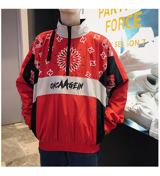 Retro street hip hop track jacket