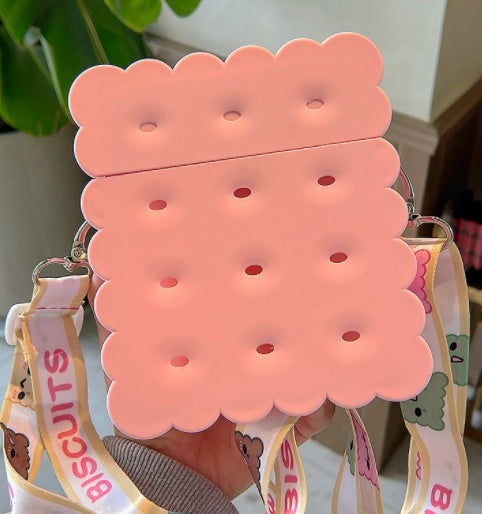 Girl Heart Square Biscuit With Straw Plastic Cup Student Portable Ins Water