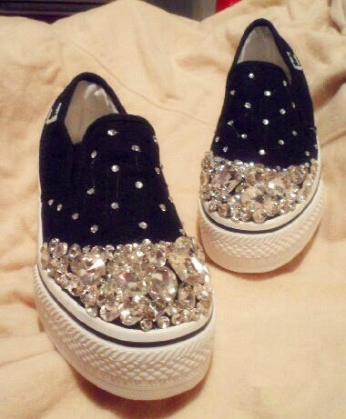 Big Jewel Slip-on Canvas Shoes Sweet Fan Lazy Shoes