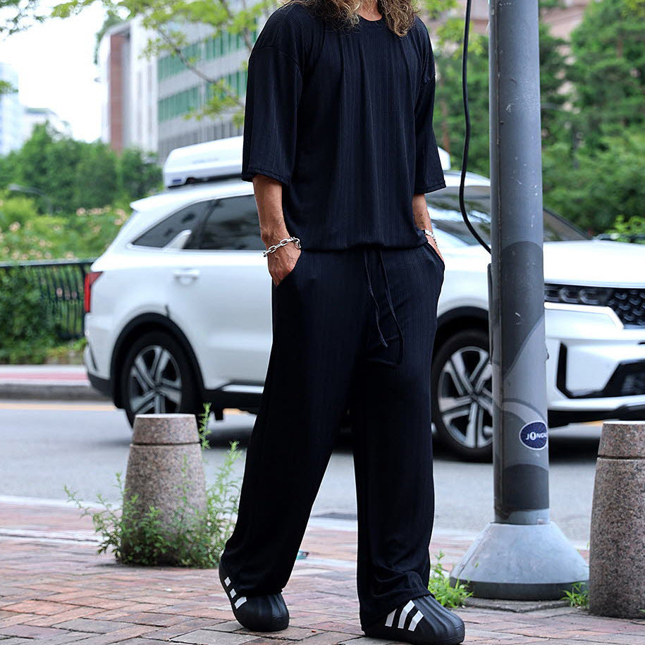 Men's Autumn Casual Long Sleeve Pants Knitting Suit