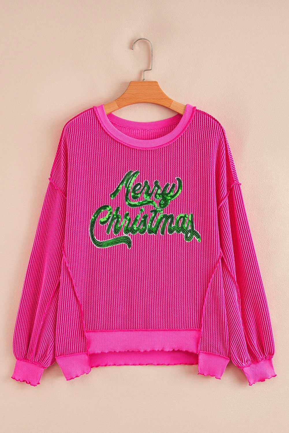 Fashion Alphabet Sequins Long Sleeve Women