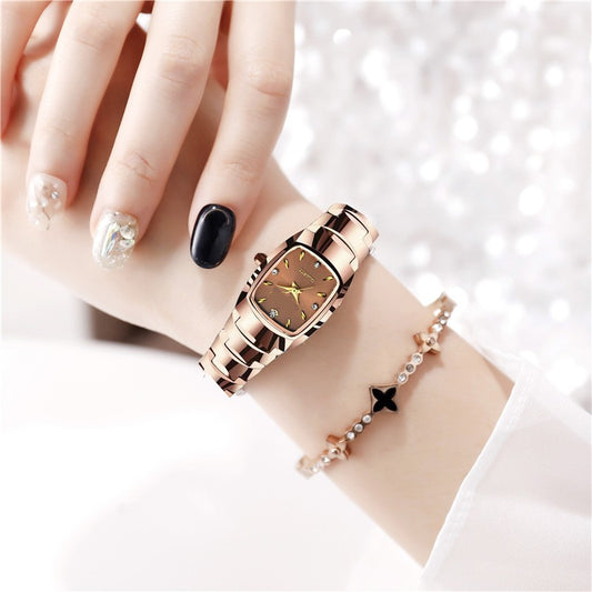 Women's Waterproof Steel Strip Square Quartz Watch
