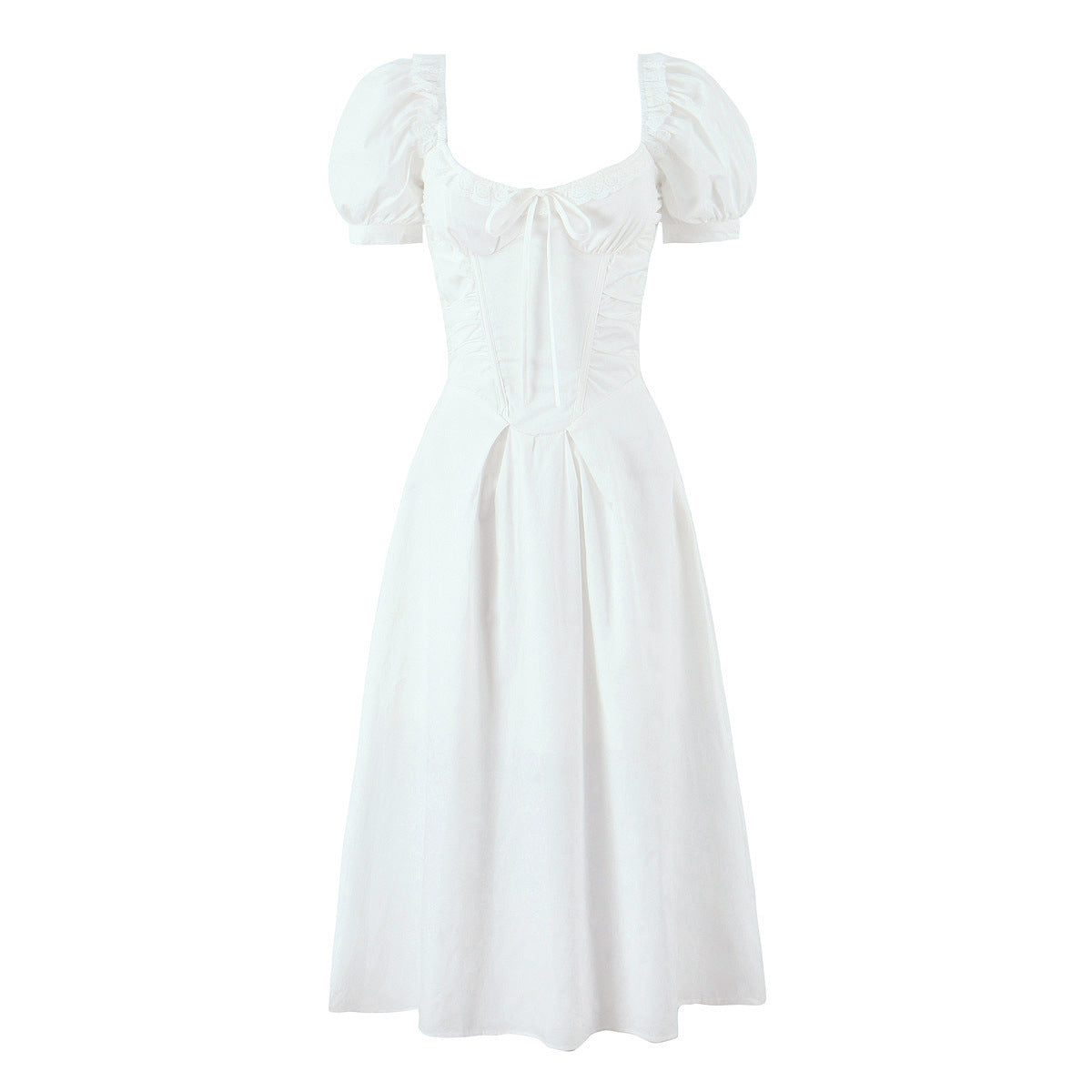 Elegant Figure-flattering Dress With Pleated Straps