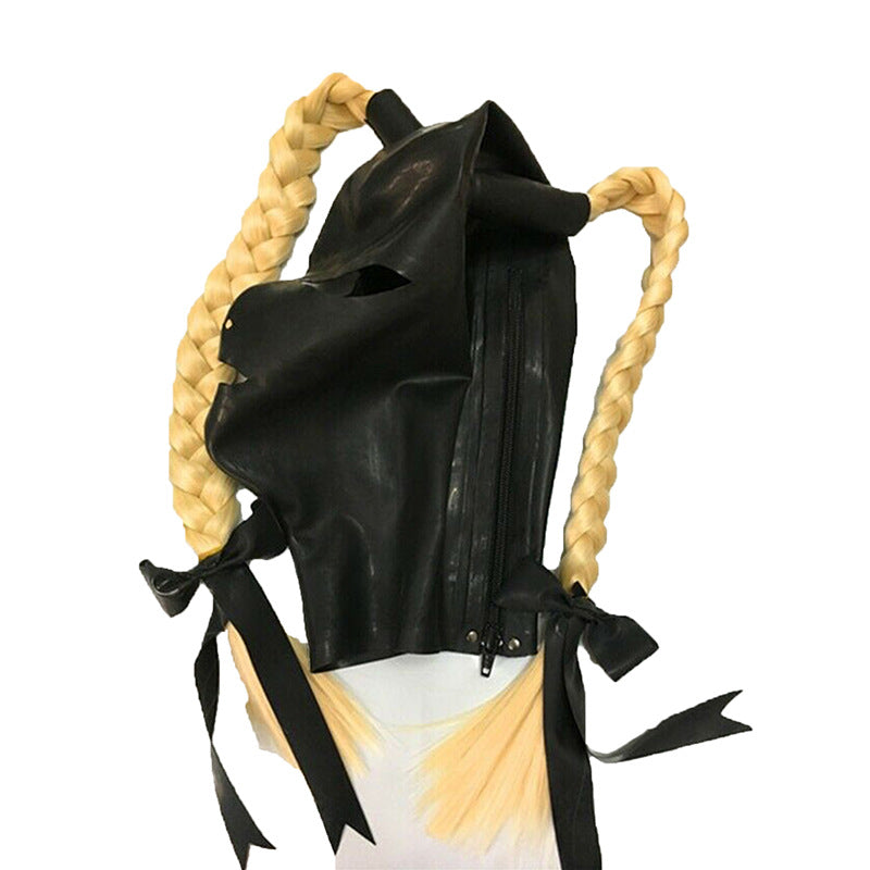 Latex Headgear Mask Braids European And American Fashion