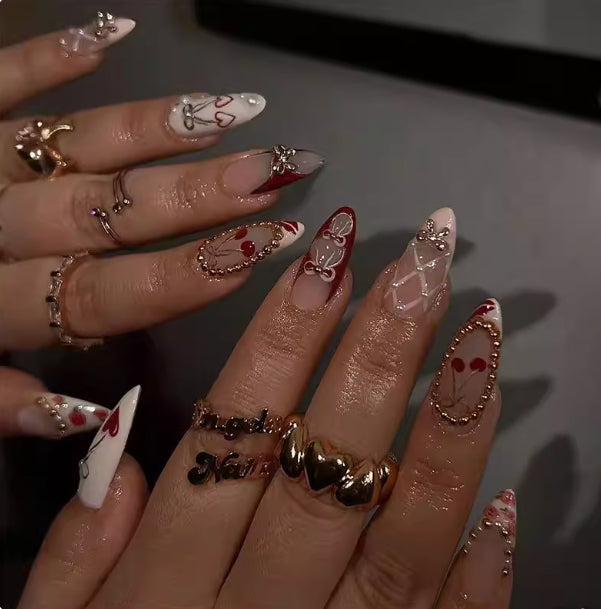 Women's Fashion Solid Color Simple Fake Nails