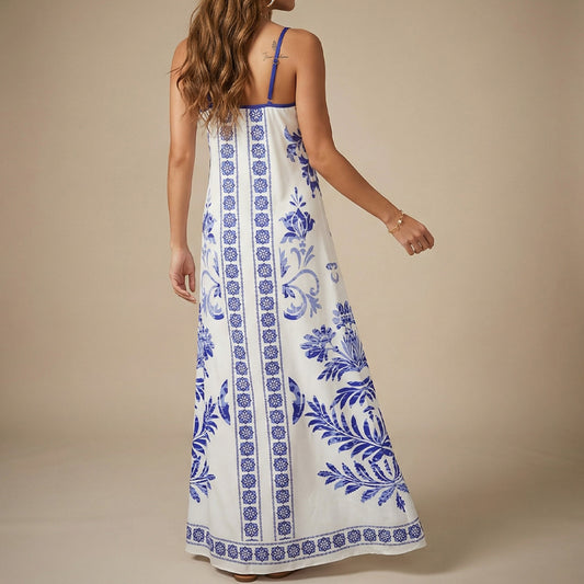 One-piece Swimsuit Beach Dress Long Solid-color Tie-dye
