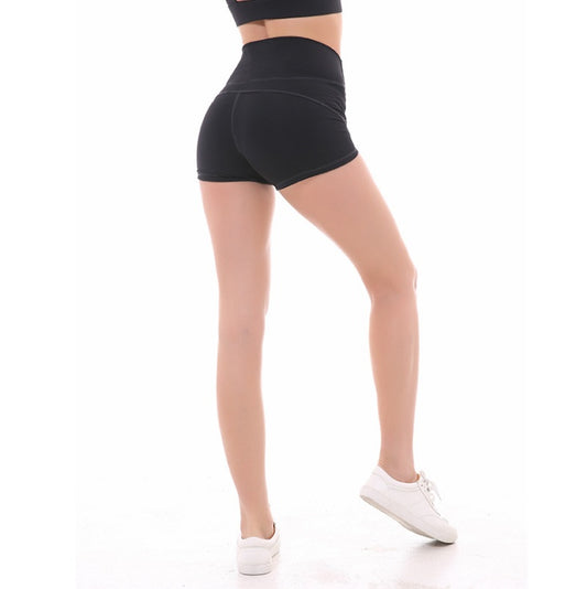 Coloravlue Soft Nylon Fitness Jogger Shorts Women High Waist Solid Sport Workout Shorts Slim Tummy Control Gym Athletic Shorts