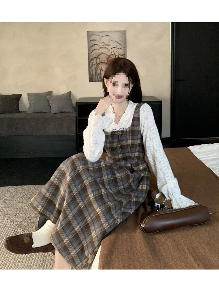 Women's Fitted Slimming Faux Two-piece Knit Set