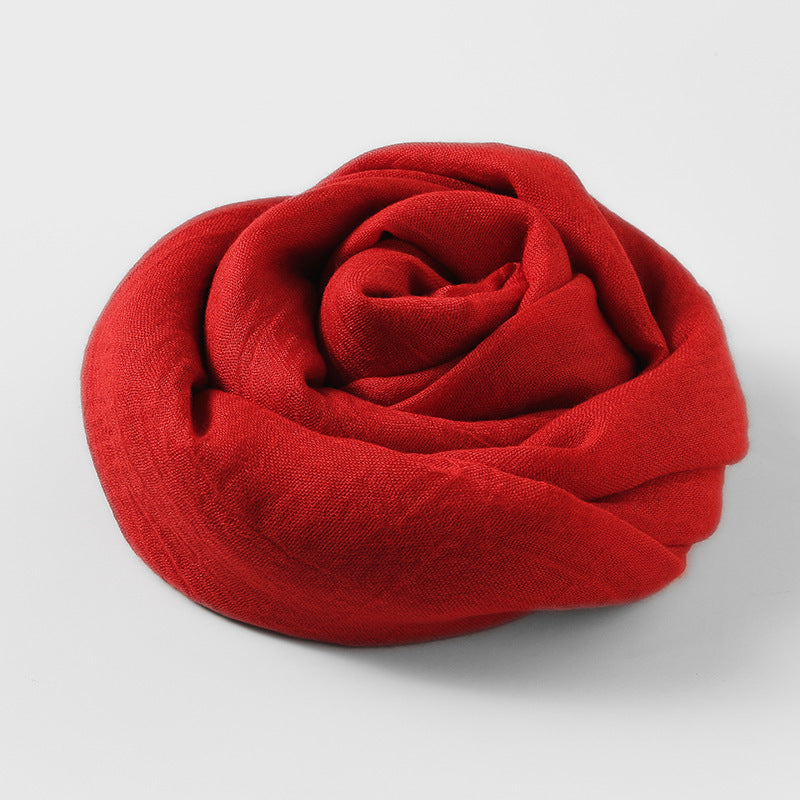 Women's Fashion Artistic Solid Color Cotton And Linen Scarf