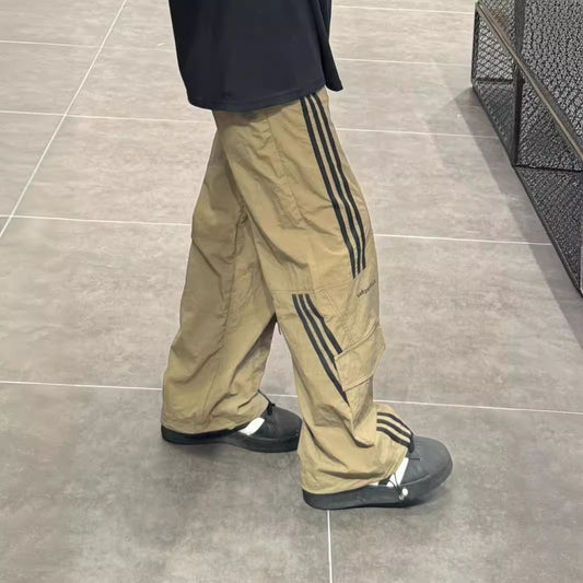 Straight Sports Loose Three Bars Casual Working Pants