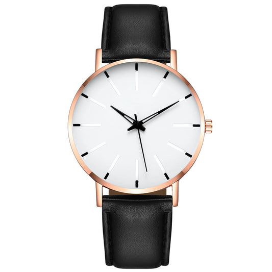 Men's Fashion Style Belt Thin Watch Quartz Watch
