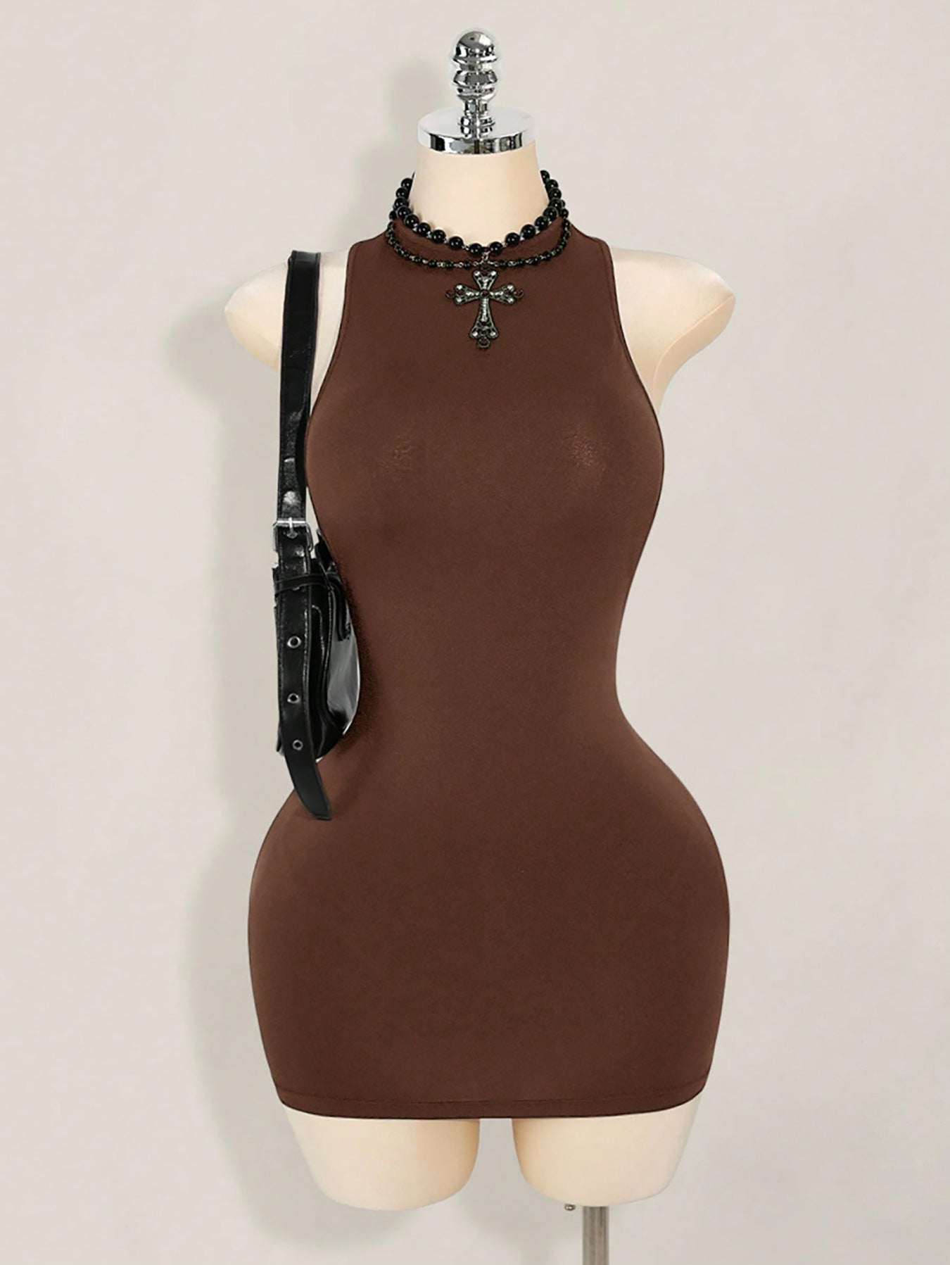 Sheer Low-cut Backless Hip-hugging Dress