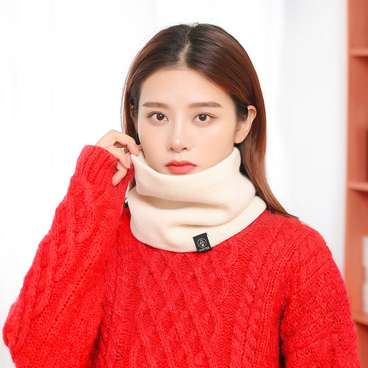 Knitted Wool Scarf Plain Weave Men's And Women's Warm Jacket Scarf