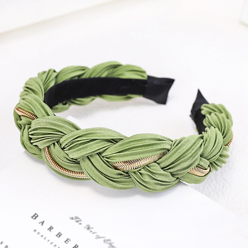 European And American Twist Braid Metal Chain Headband