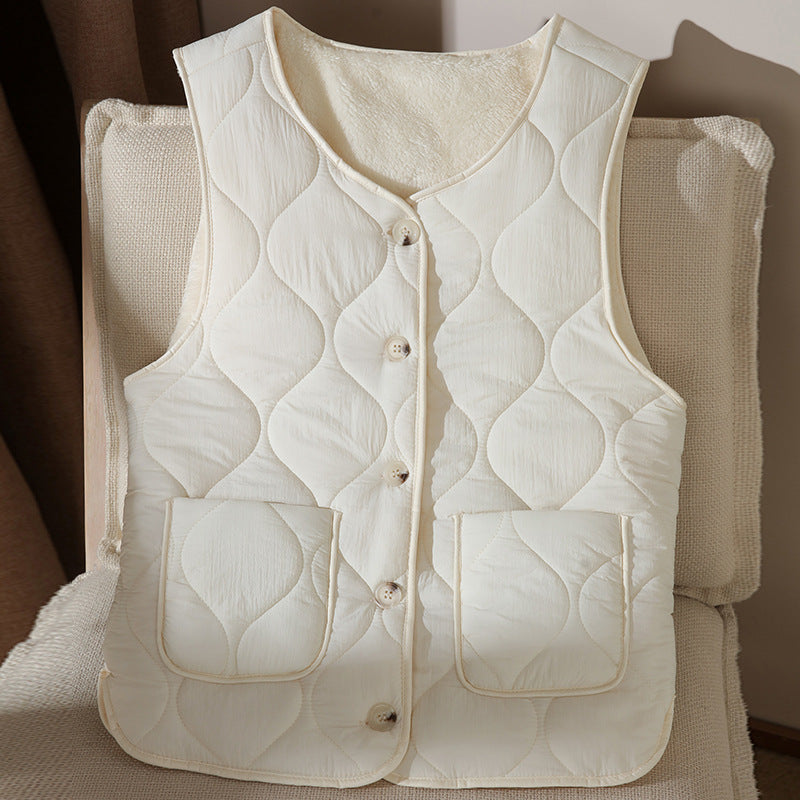 Lammeuld Dobbelt-sidet Termovest Mode Vest Jakke