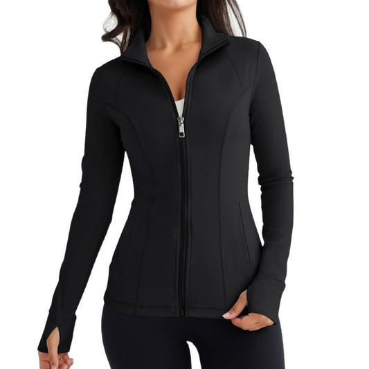 Womens High-Stretch Form-Fitting Long-Sleeve Sports Jacket