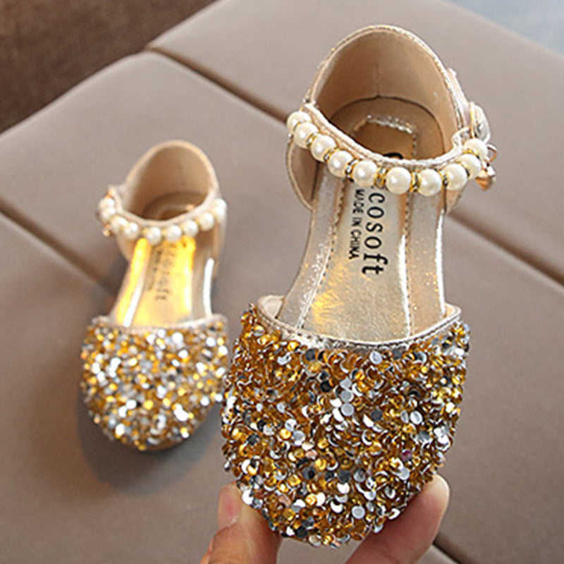 Girls pearl half sandals