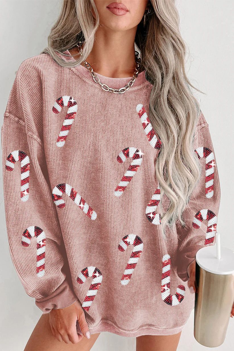 New Christmas Womens Top Relaxed, Casual Long-sleeve Design With A Printed Pattern