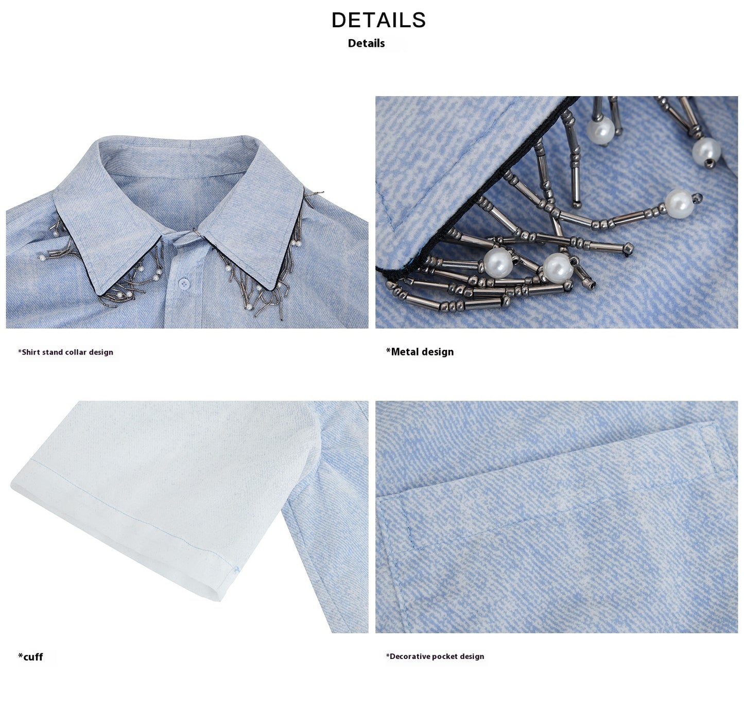 Men's Loose Blue And White Gradient Short Shirt