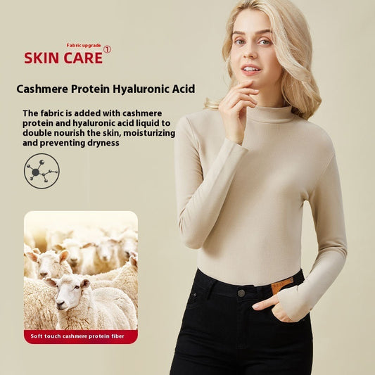 Hyaluronic Acid Half Collar Top Heating Inner Long-sleeved Shirt