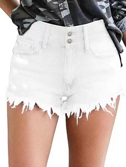 Sexy Denim Shorts With Buckles And Slits
