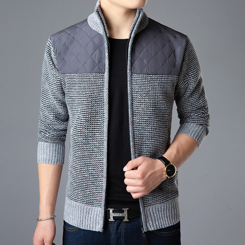 Colorblock Plus Size Knitted Wool Sweater
