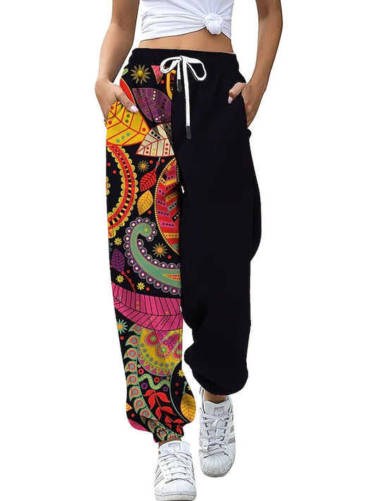 3D Printing Three-dimensional Multicolor Hip Hop Rock Trendy Women's Elastic Pants