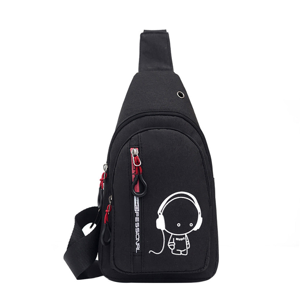 Men's nylon luminous chest bag
