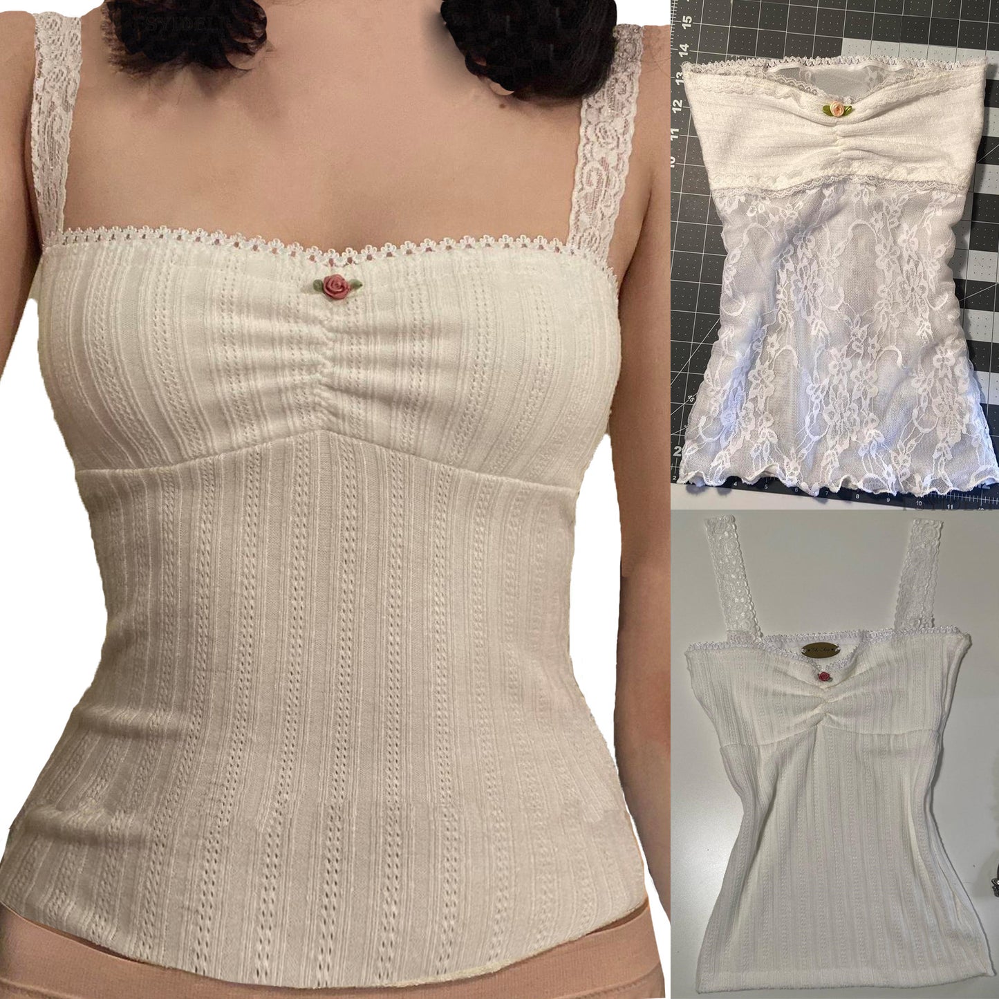 Solid Lace Open Back Top For Women