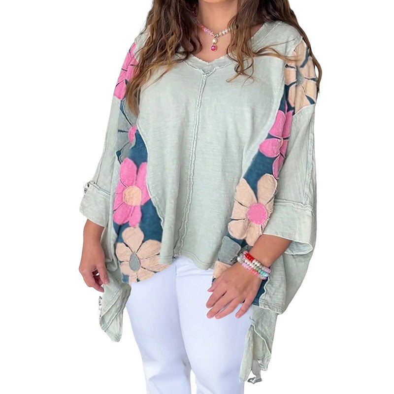 Fashion Floral Patchwork Long Sleeve
