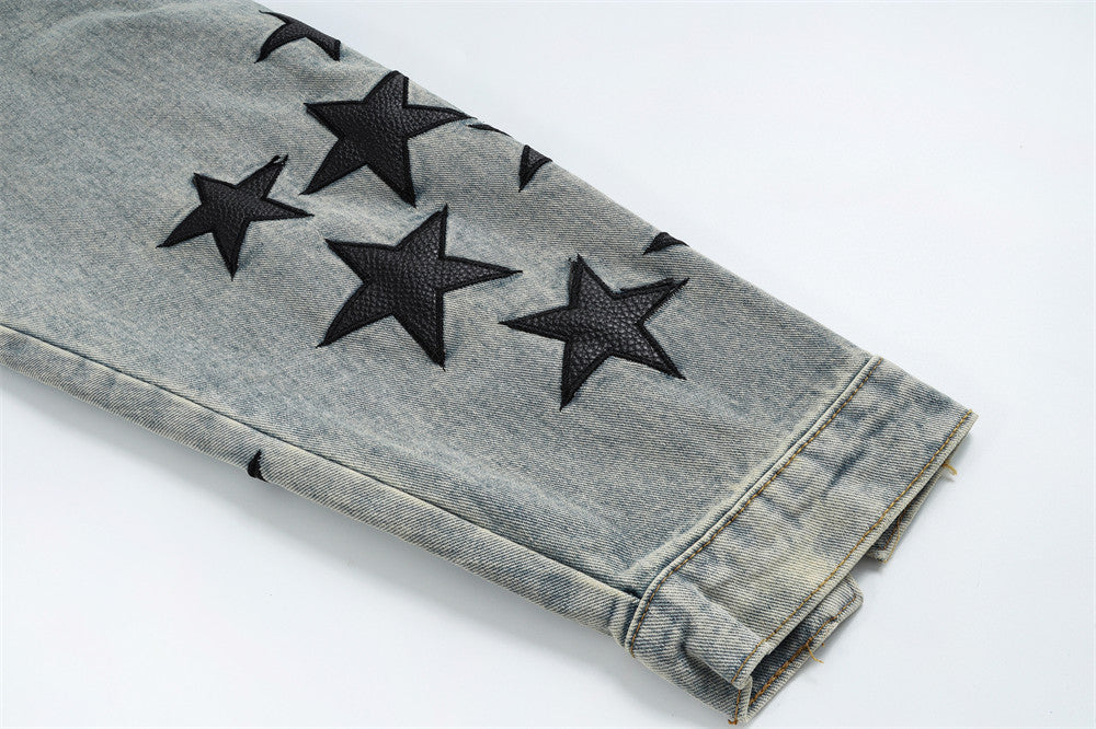XINGX Veneer Embroidery Stitching Denim Clothes Jacket