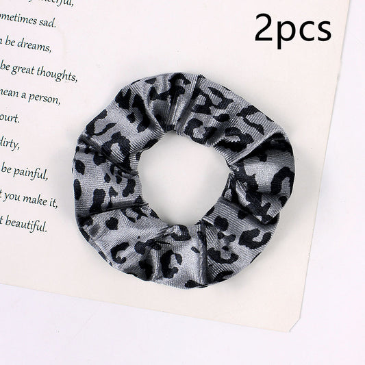 Leopard Flannel Large Intestine Hair Tie