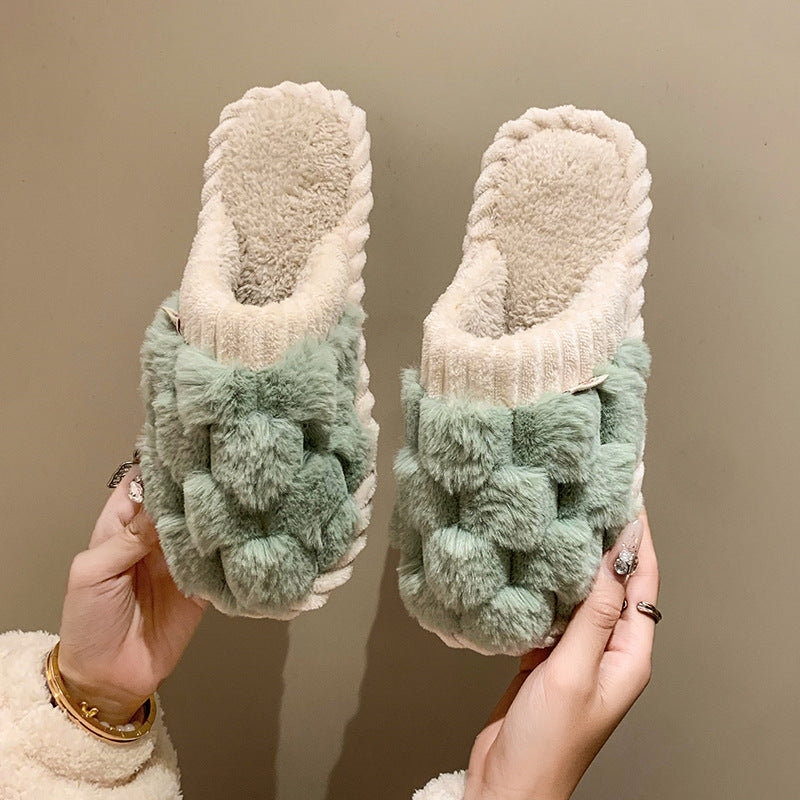 Cotton Slippers Female Home Non-slip Soft Bottom Warm Keeping