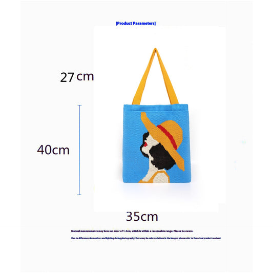 Urban Simple Woven Handbag Crossbody Casual Shopping Bags