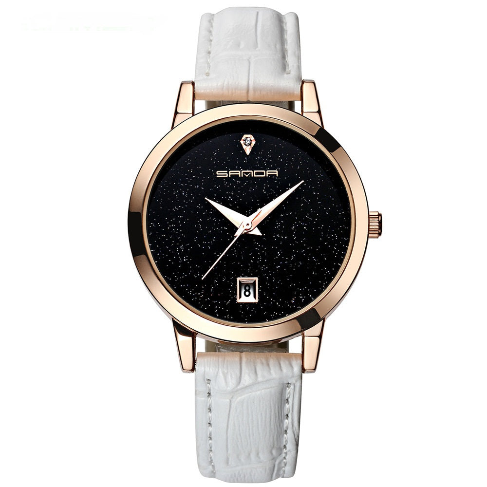 Waterproof Quartz Leather Strap Watch